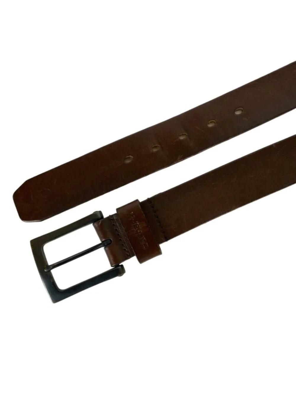 Carhartt Mens Anvil Belt Size 42 Brown Leather Work Casual Gunmetal Buckle